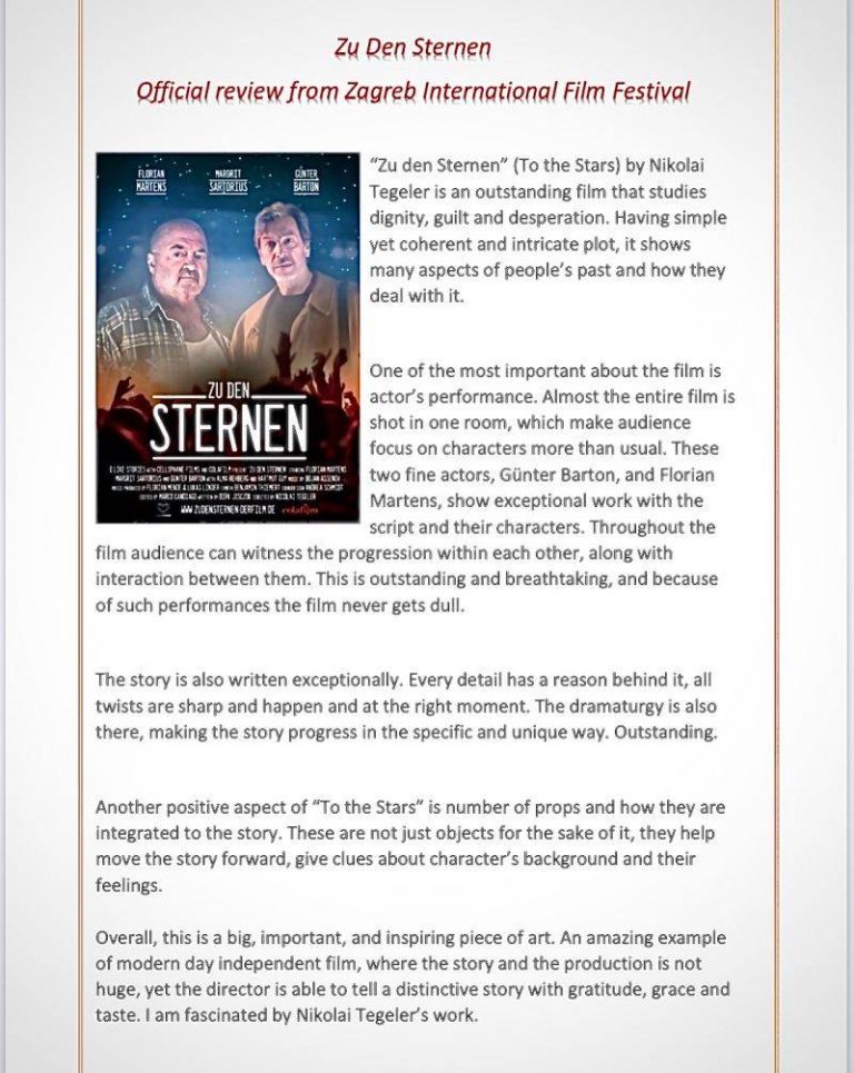 Zagreb Film Festival: Zu den Sternen