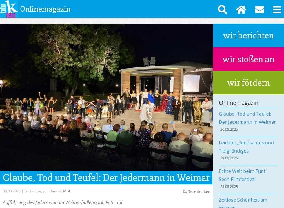 Glaube, Tod und Teufel: Der Jedermann in Weimar